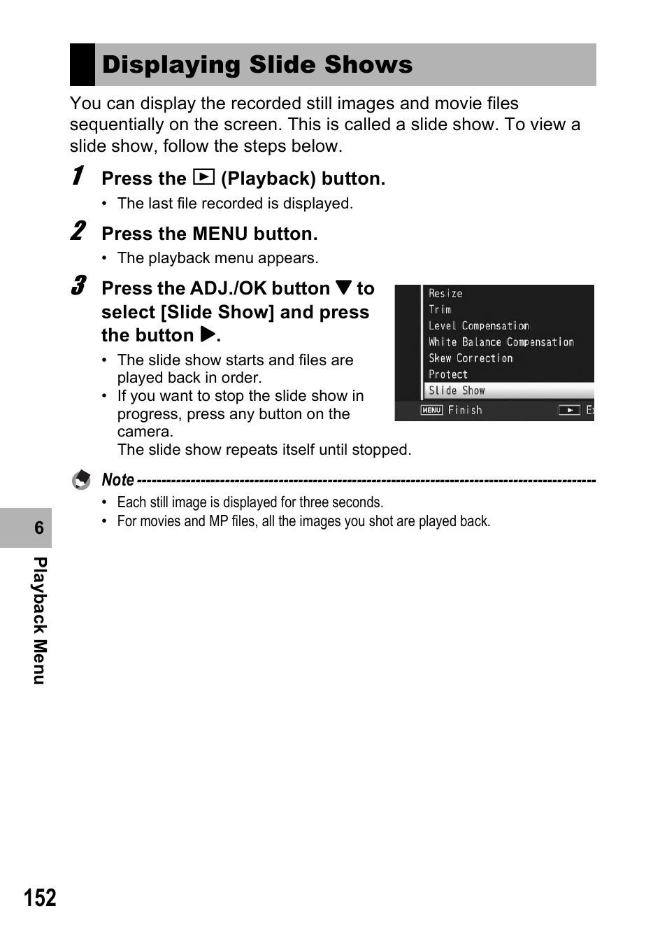 Displaying slide shows | Samsung CX1 User Manual | Page 154 / 239