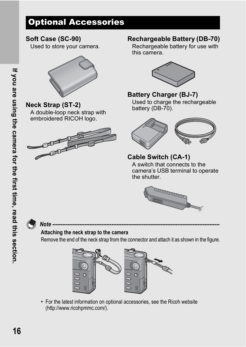 Optional accessories | Samsung CX1 User Manual | Page 18 / 239