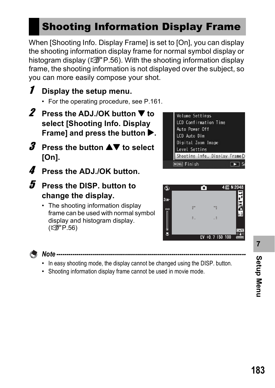 Shooting information display frame | Samsung CX1 User Manual | Page 185 / 239