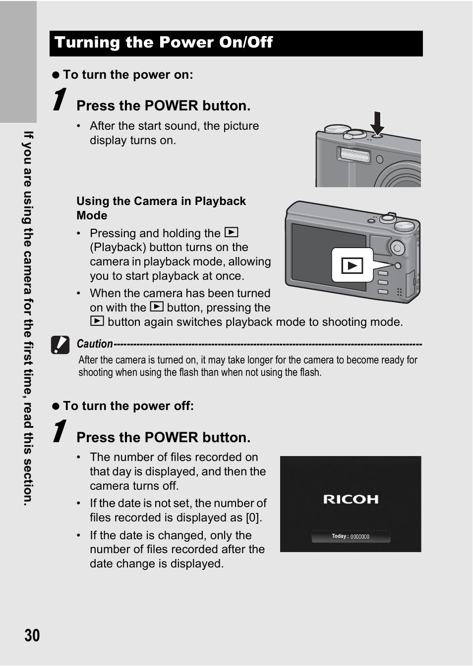 Turning the power on/off | Samsung CX1 User Manual | Page 32 / 239