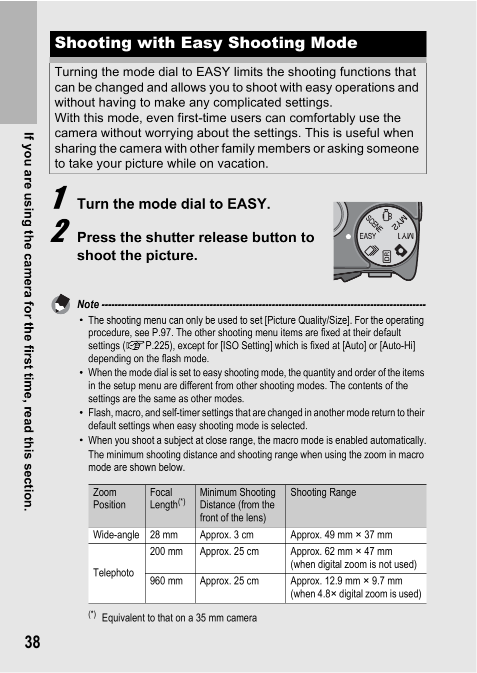 Shooting with easy shooting mode, Turn the mode dial to easy | Samsung CX1 User Manual | Page 40 / 239