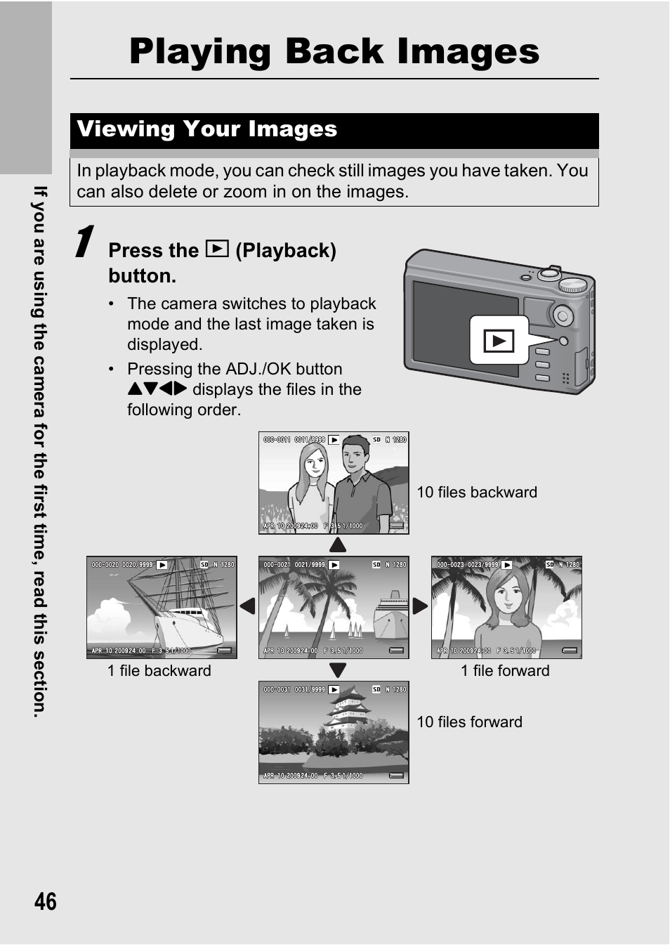 Playing back images, Viewing your images | Samsung CX1 User Manual | Page 48 / 239