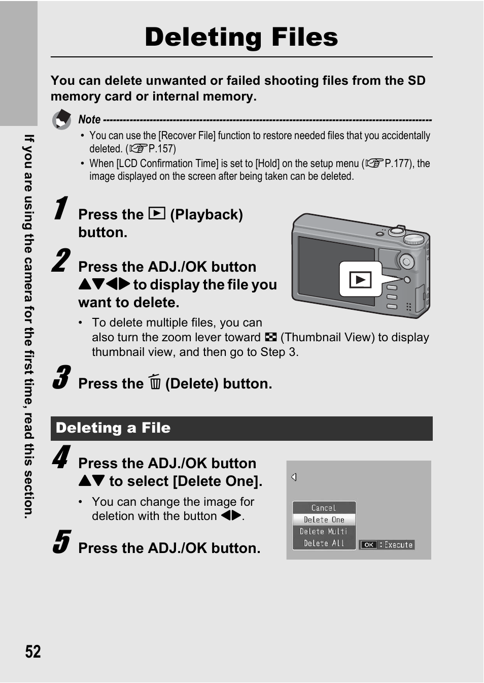 Deleting files | Samsung CX1 User Manual | Page 54 / 239