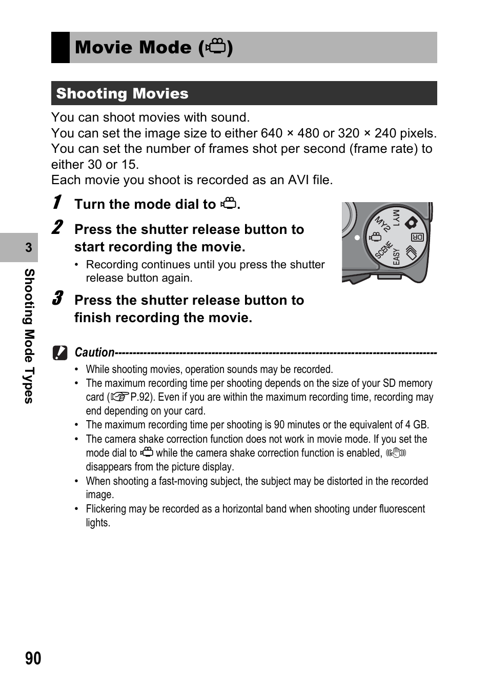 Movie mode (3) | Samsung CX1 User Manual | Page 92 / 239