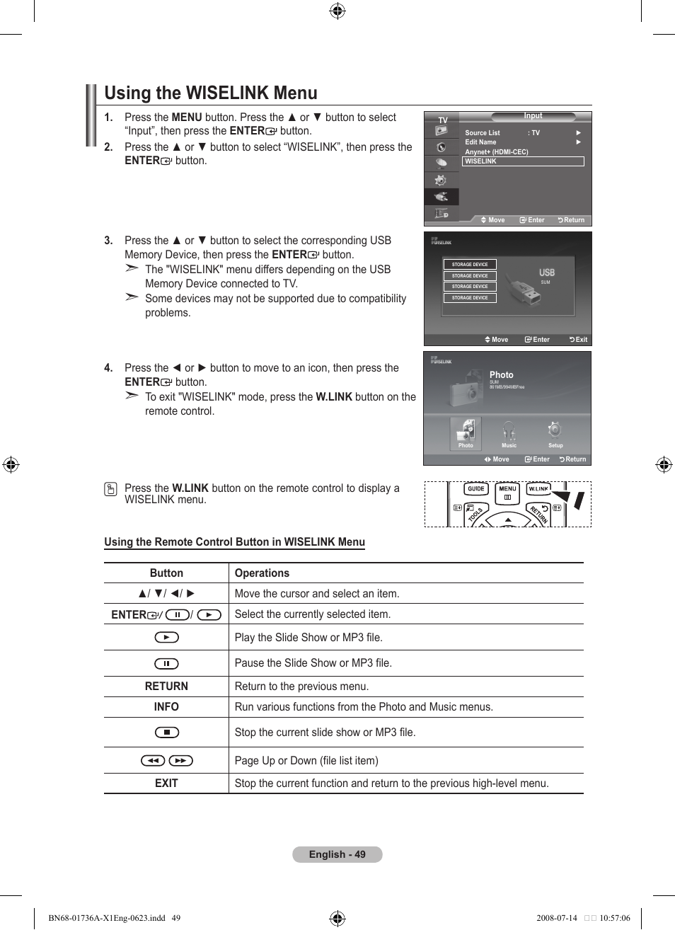 Using the wiselink menu | Samsung BN68-01736C-00 User Manual | Page 51 / 69