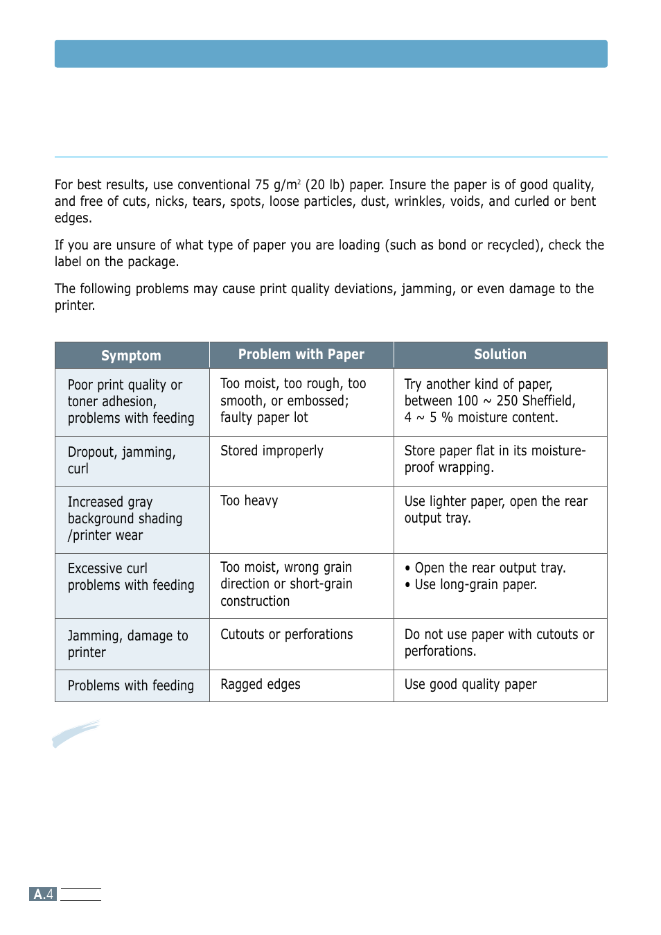 Guidelines for using paper, Paper specifications | Samsung ML-1200 Series User Manual | Page 102 / 128