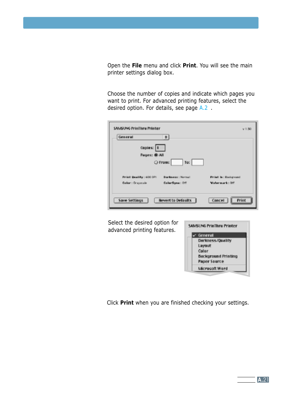 Using your printer with macintosh 4 | Samsung ML-1200 Series User Manual | Page 119 / 128