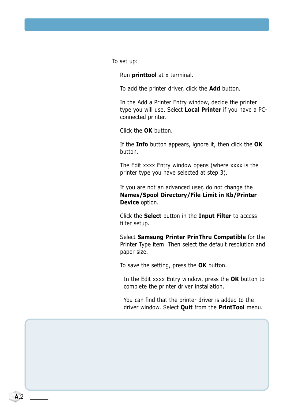 Set up the printer filter | Samsung ML-1200 Series User Manual | Page 124 / 128