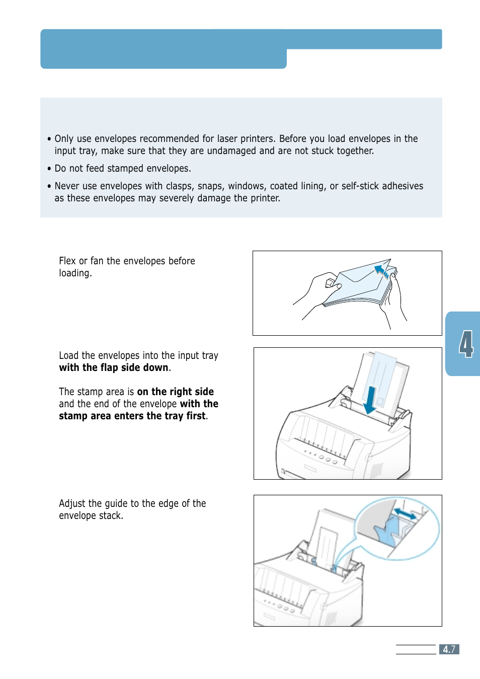 Printing on envelopes, Guidelines | Samsung ML-1200 Series User Manual | Page 41 / 128