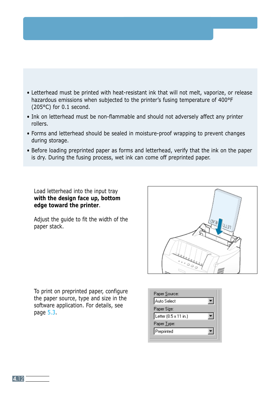 Printing on preprinted paper, Guidelines | Samsung ML-1200 Series User Manual | Page 46 / 128