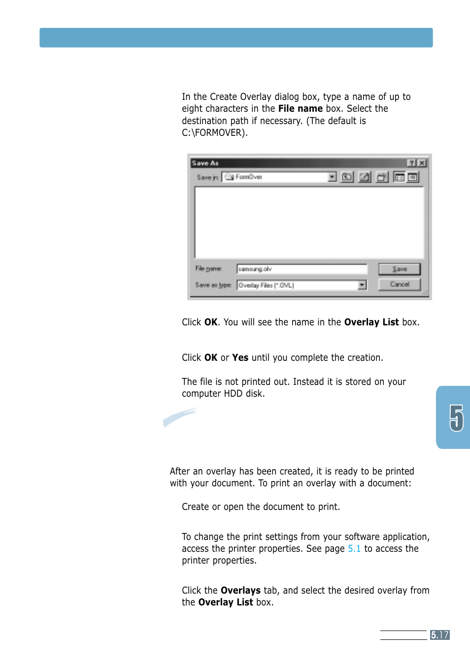 Using page overlay | Samsung ML-1200 Series User Manual | Page 65 / 128