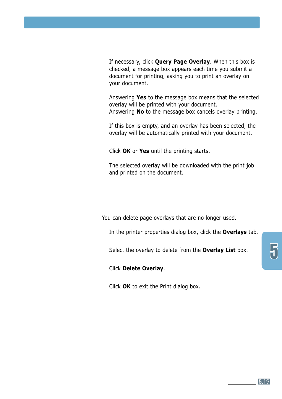 Deleting a page overlay, Using page overlay | Samsung ML-1200 Series User Manual | Page 67 / 128