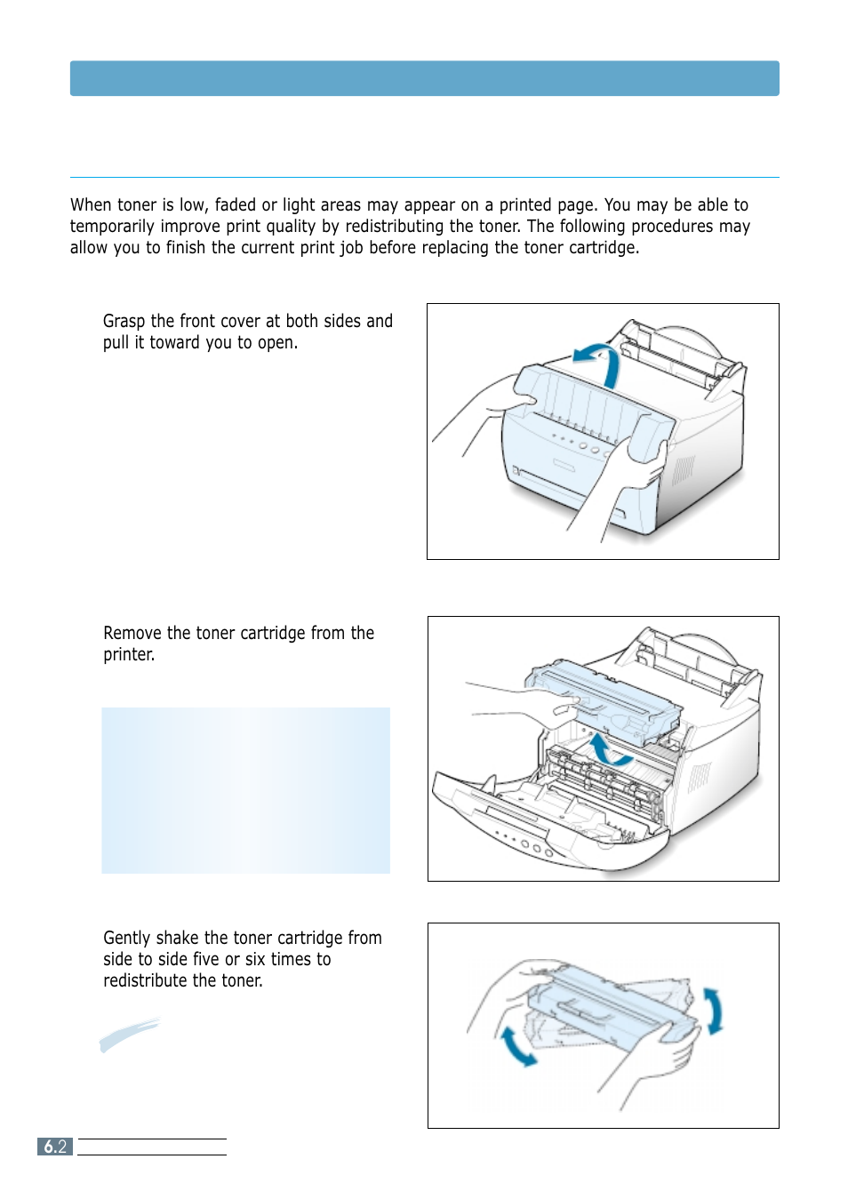 Redistributing toner, Toner cartridge | Samsung ML-1200 Series User Manual | Page 73 / 128