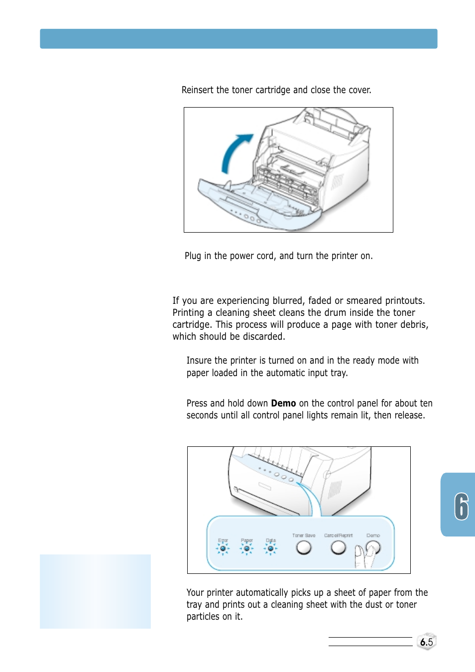 Printing a cleaning sheet, Cleaning the printer | Samsung ML-1200 Series User Manual | Page 76 / 128
