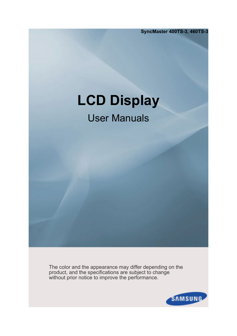 Samsung 400TS-3 User Manual | 167 pages