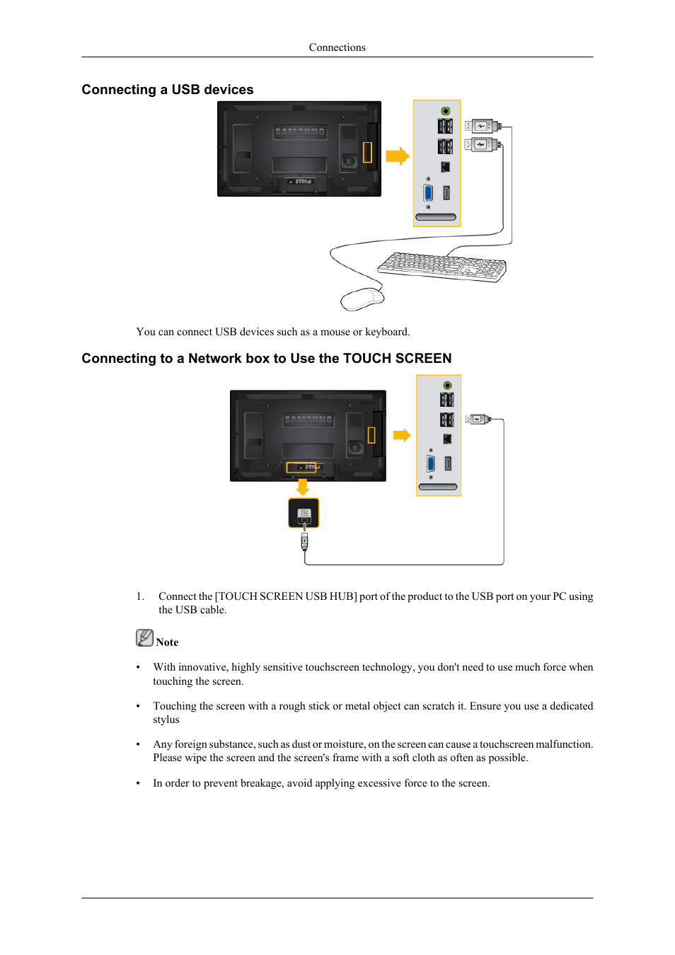 Connecting a usb devices | Samsung 400TS-3 User Manual | Page 48 / 167