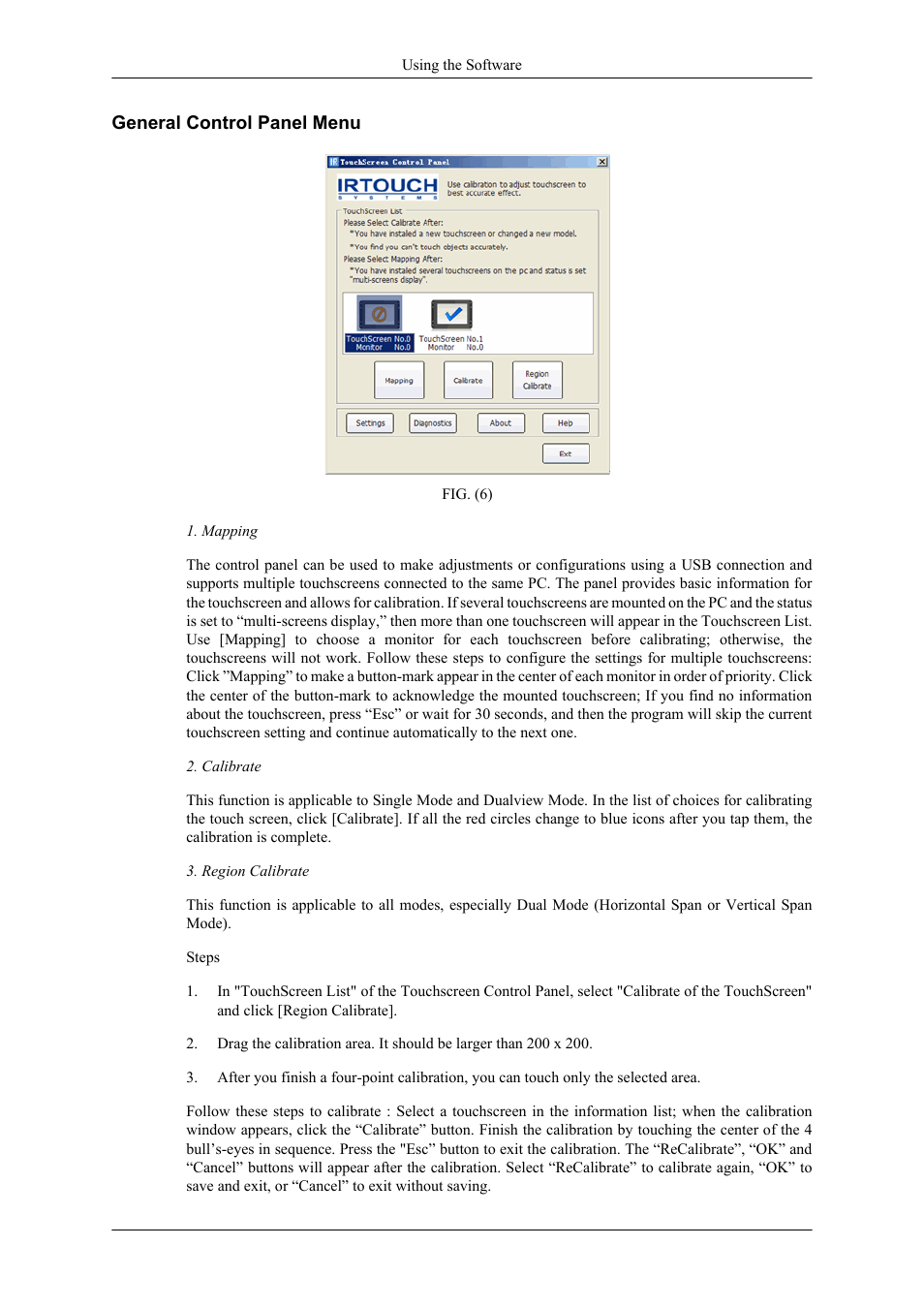 General control panel menu | Samsung 400TS-3 User Manual | Page 59 / 167