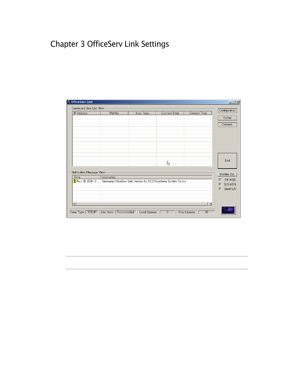 Chapter 3 officeserv link settings, Executing officeserv link | Samsung Version 2.1 User Manual | Page 17 / 54