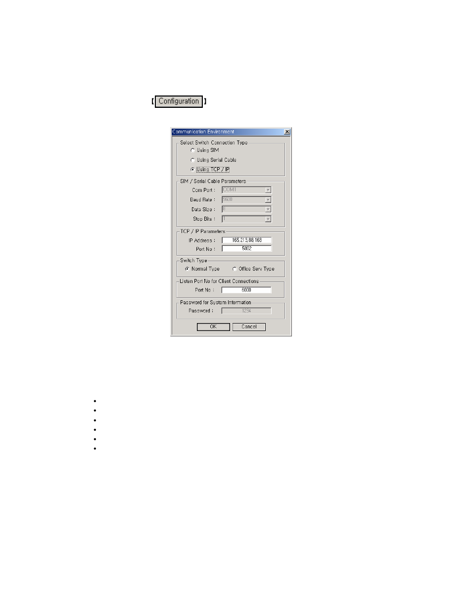 Communication environment setup, Connection mode to telephone system | Samsung Version 2.1 User Manual | Page 20 / 54