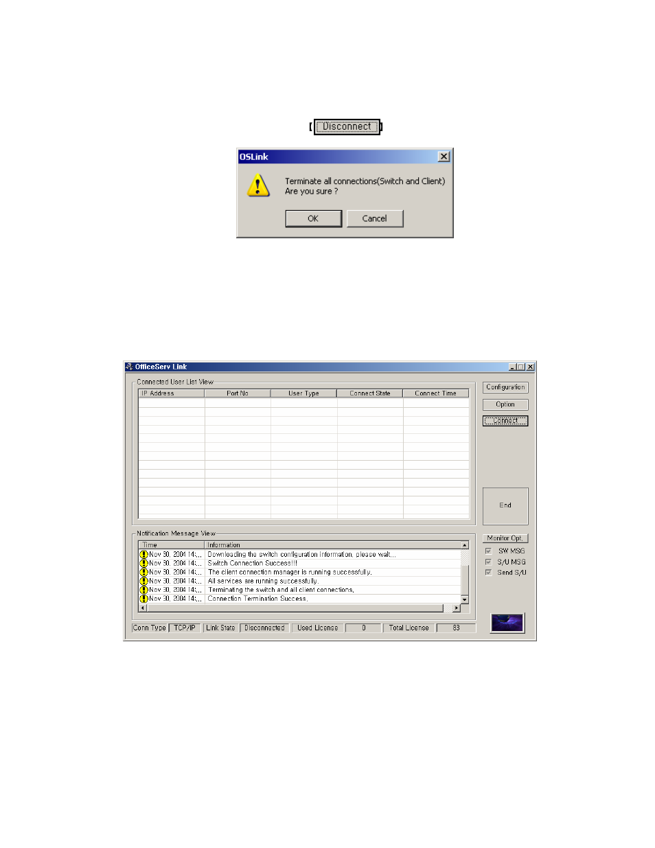Disconnecting to the pbx system and user | Samsung Version 2.1 User Manual | Page 35 / 54