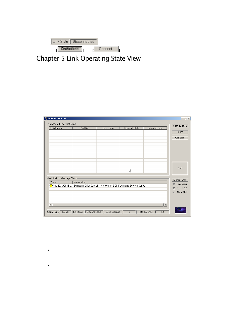 Chapter 5 link operating state view, Viewing link state in default mode | Samsung Version 2.1 User Manual | Page 36 / 54