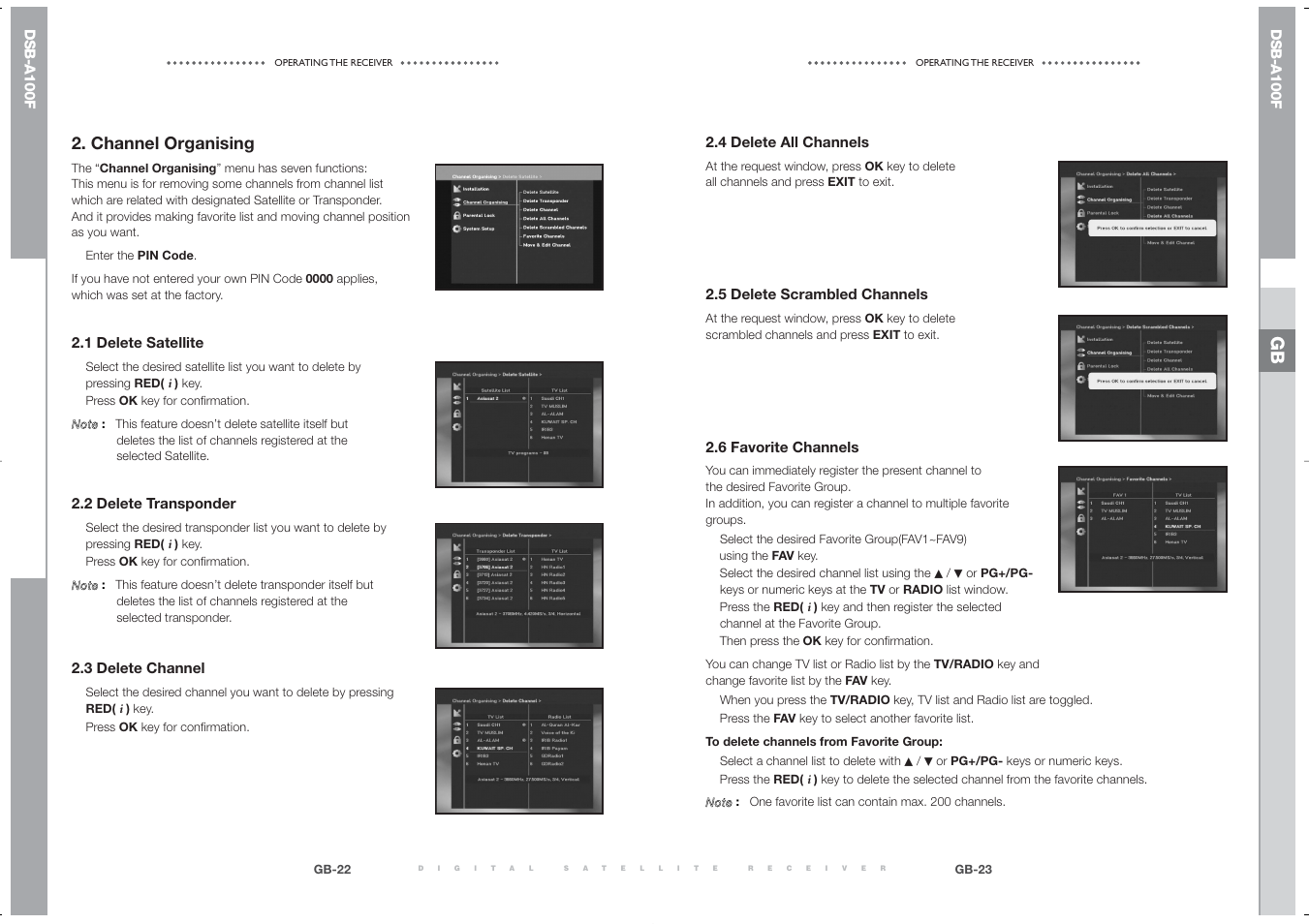 Channel organising | Samsung DSB-A100F User Manual | Page 13 / 19