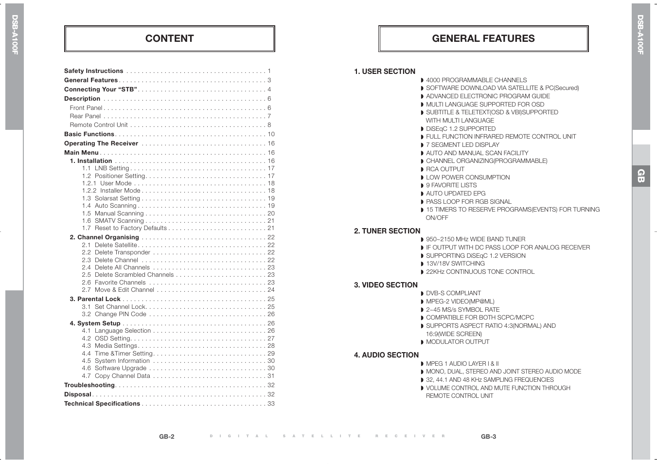 Content general features | Samsung DSB-A100F User Manual | Page 3 / 19