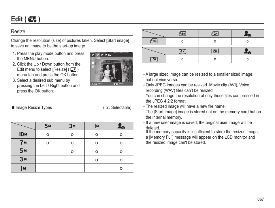 Edit ( ) | Samsung ES65 User Manual | Page 68 / 98