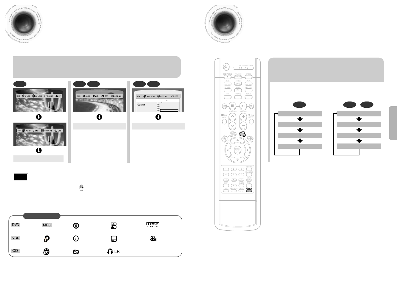 Displaying disc information, Checking the remaining time | Samsung HT-SK5 User Manual | Page 14 / 36