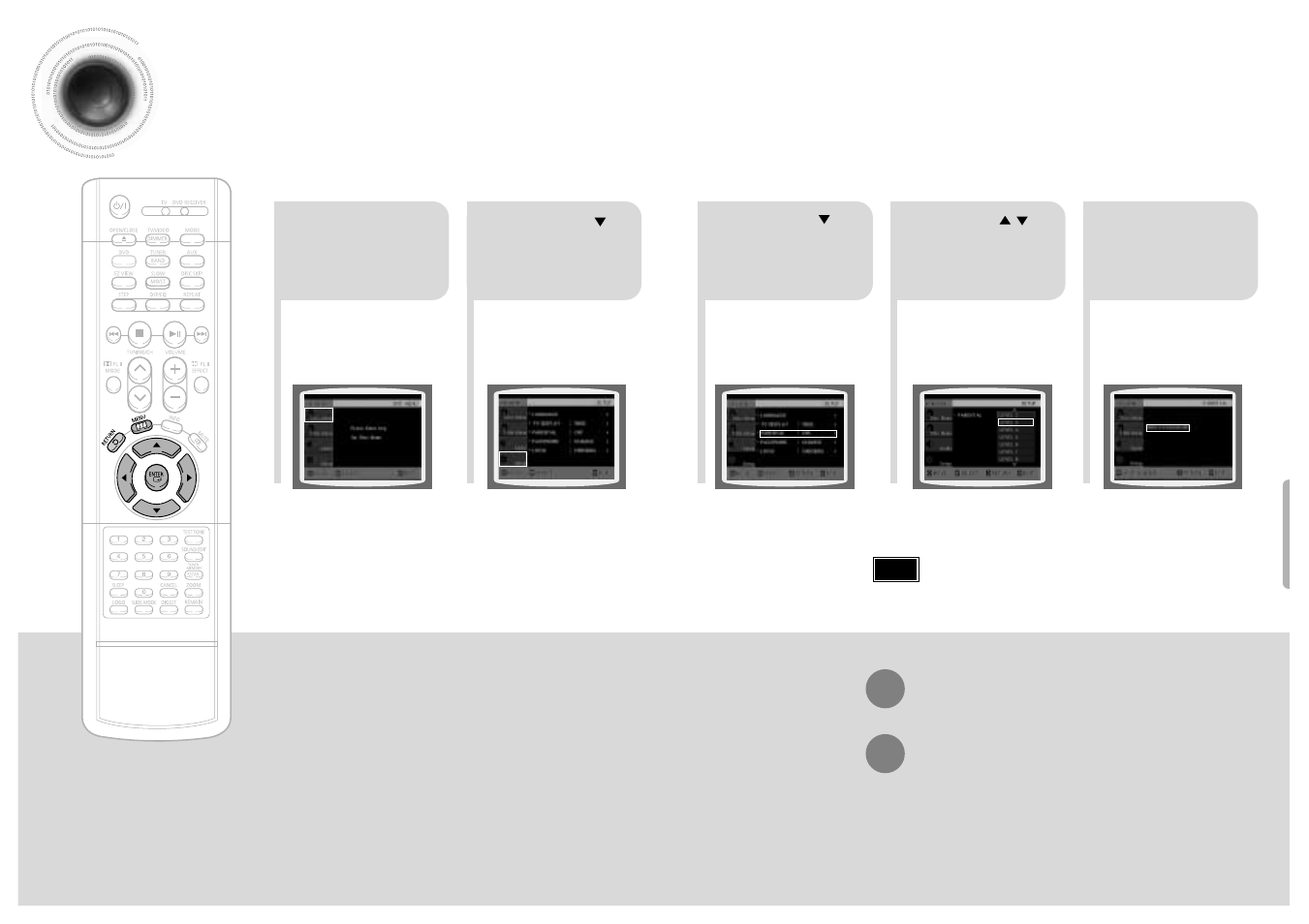 43 44 setting parental controls (rating level) | Samsung HT-SK5 User Manual | Page 23 / 36