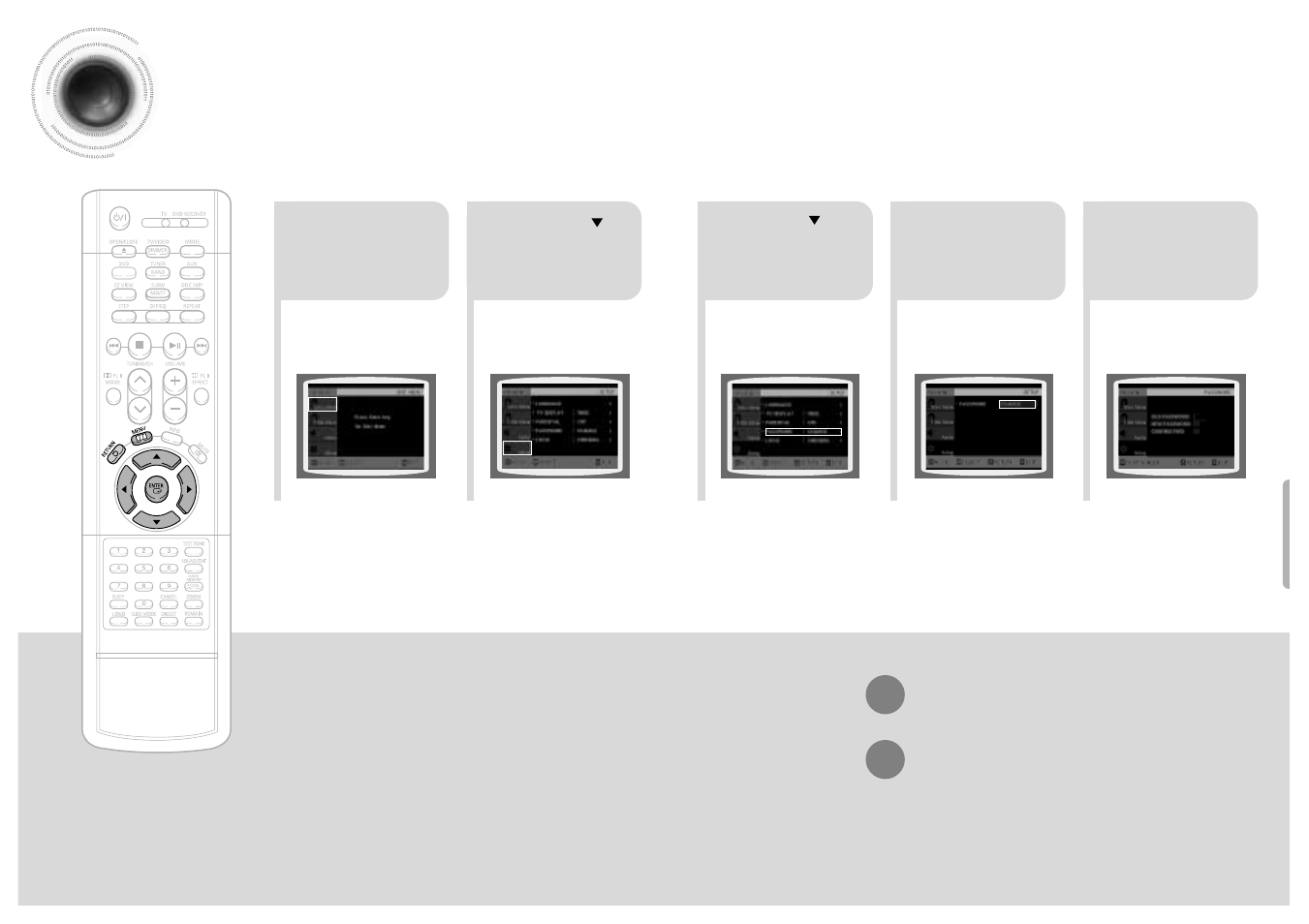Setting the password | Samsung HT-SK5 User Manual | Page 24 / 36