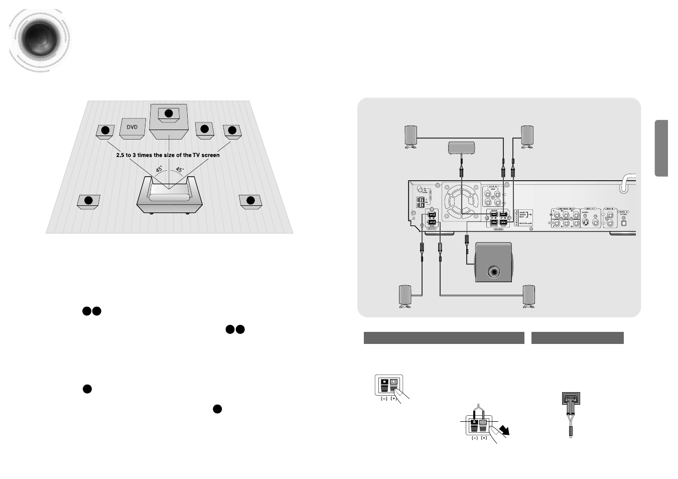 13 connecting the speakers | Samsung HT-SK5 User Manual | Page 8 / 36