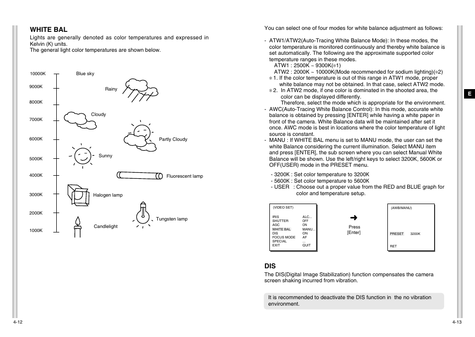 White bal | Samsung SCC-C6475P User Manual | Page 49 / 69
