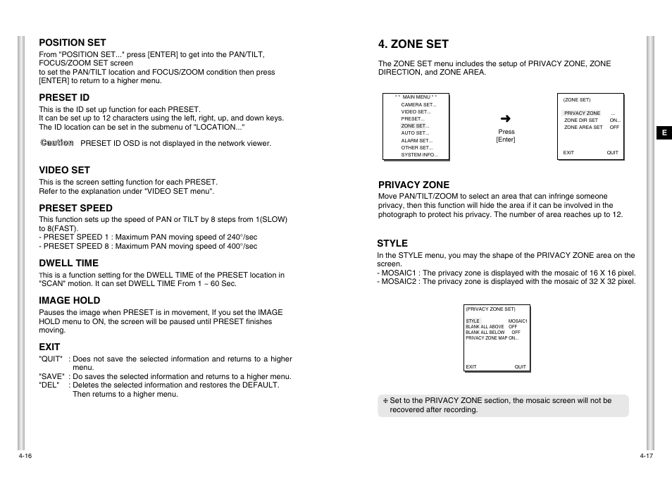 Zone set | Samsung SCC-C6475P User Manual | Page 51 / 69