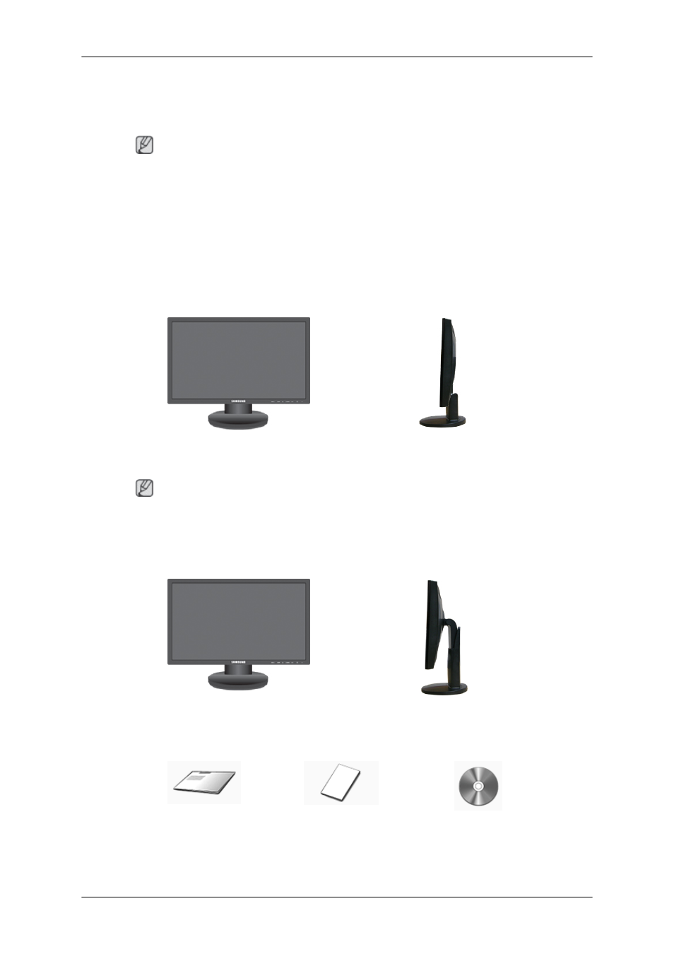 Introduction, Package contents, Unpacking | Samsung 2243NWX User Manual | Page 2 / 15