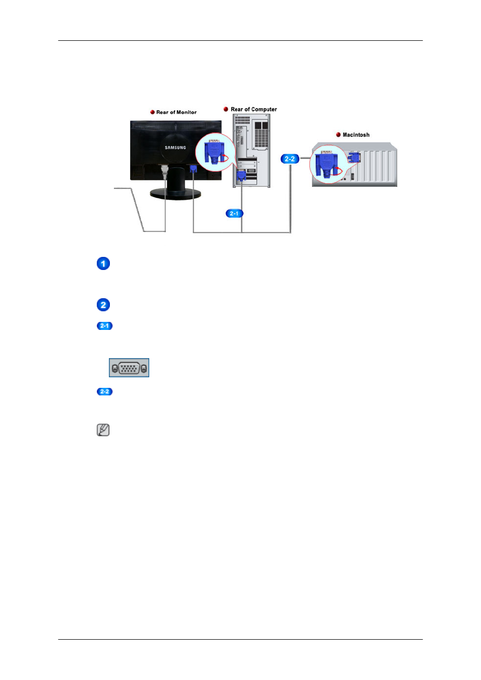 Connections, Connecting cables | Samsung 2243NWX User Manual | Page 7 / 15