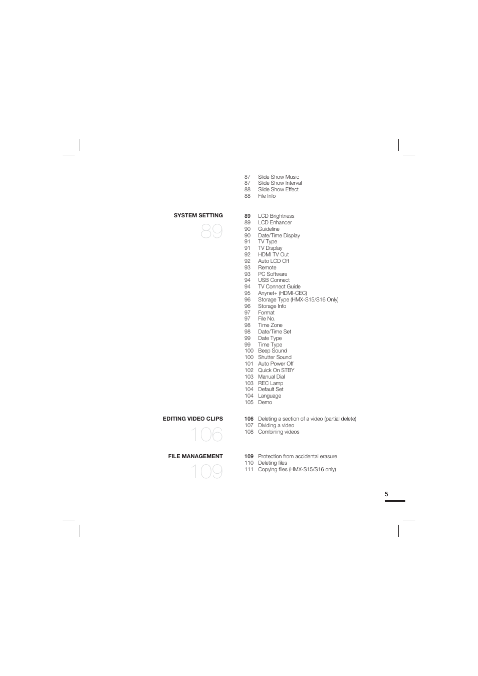 Samsung HMX-S15BN User Manual | Page 15 / 166