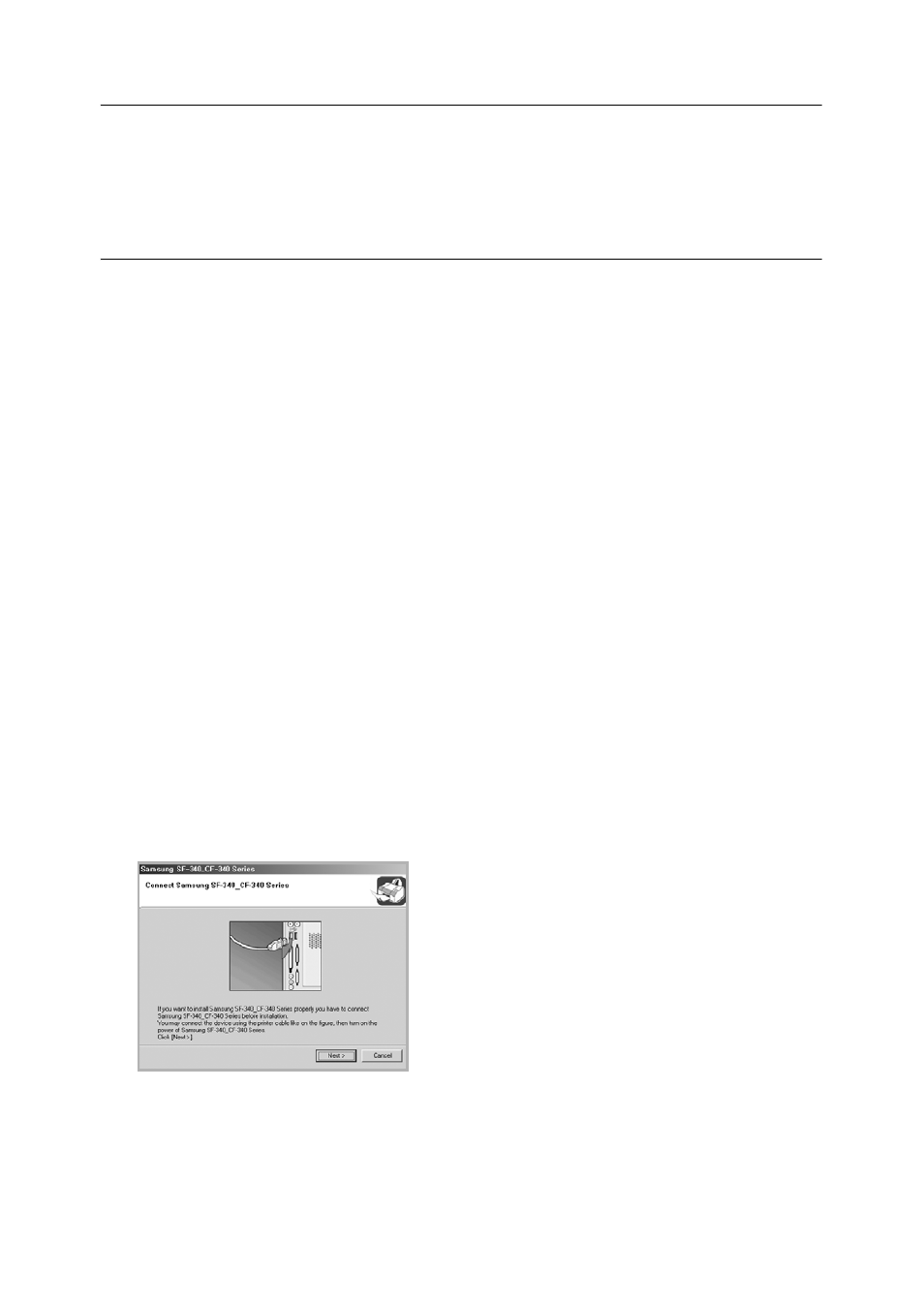 Making connection, Installing samsung software, System requirements | Installing printer software, Making connection installing samsung software, System requirements installing printer software | Samsung SF-340 Series User Manual | Page 49 / 81