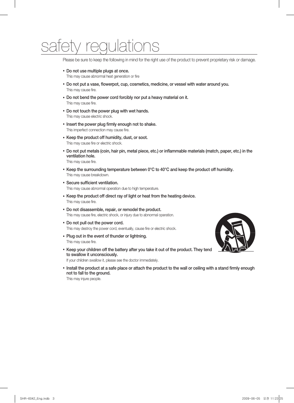 Safety regulations | Samsung SHR-6040 User Manual | Page 3 / 96