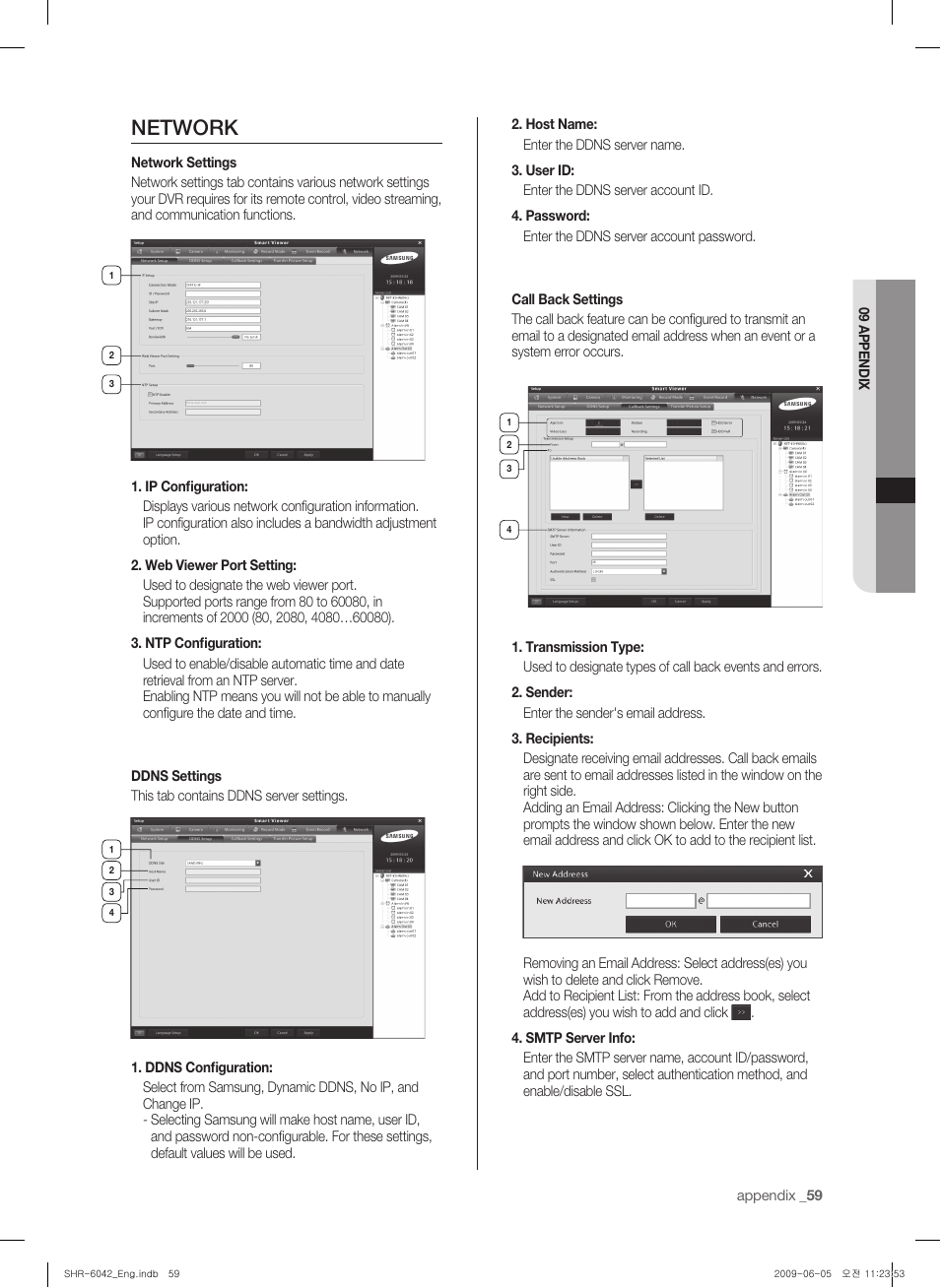 Network | Samsung SHR-6040 User Manual | Page 63 / 96