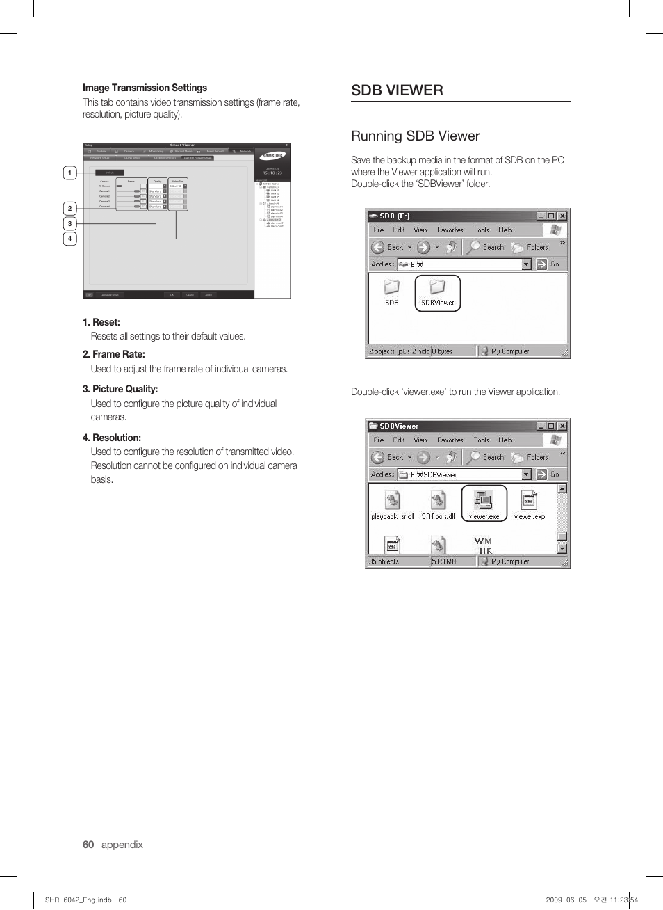 Sdb viewer, Running sdb viewer | Samsung SHR-6040 User Manual | Page 64 / 96