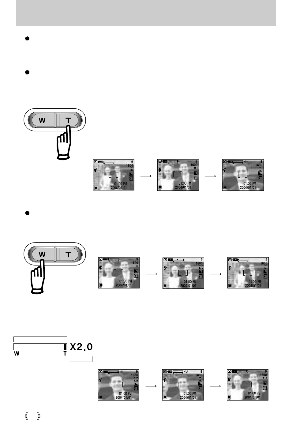 Wide / tele button | Samsung Digimax 250 User Manual | Page 26 / 100