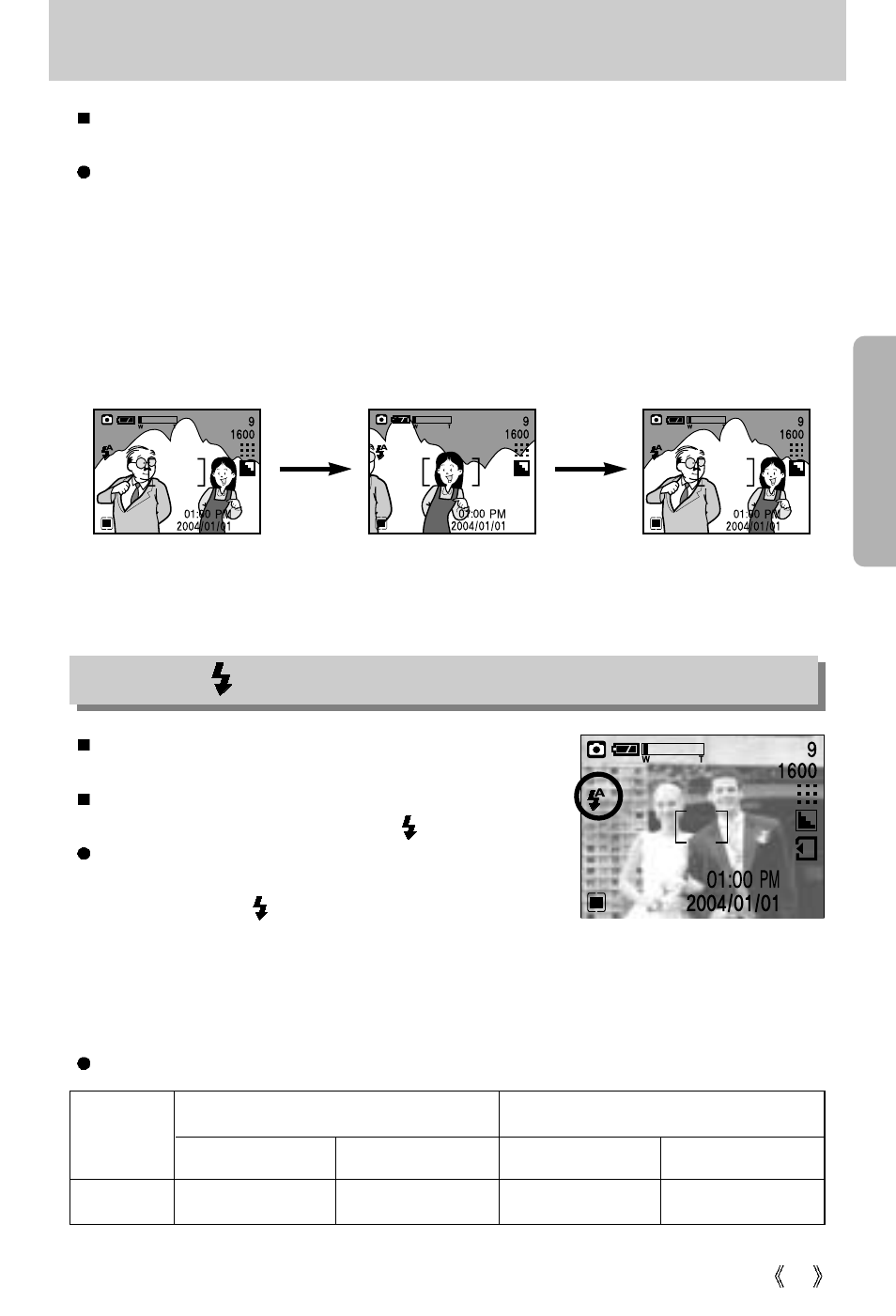 Focus lock, Flash( ) / left button | Samsung Digimax 250 User Manual | Page 29 / 100