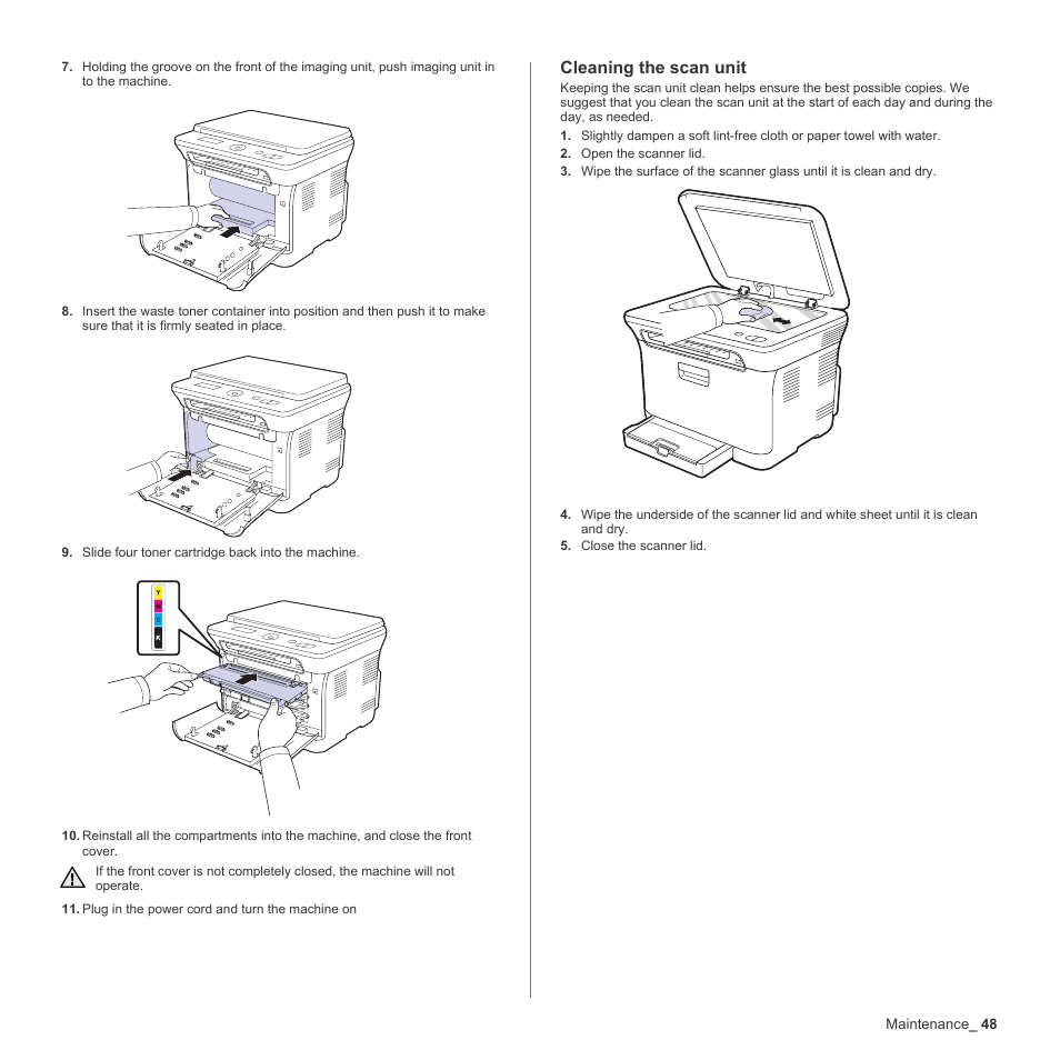 Cleaning the scan unit | Samsung CLX-3170FN User Manual | Page 144 / 219