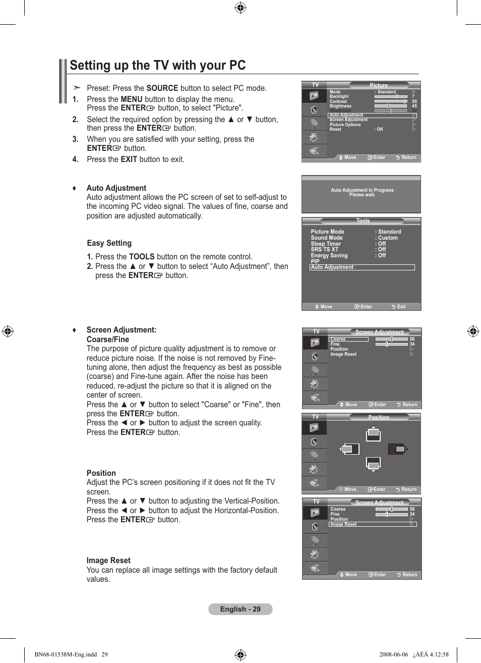 Setting up the tv with your pc | Samsung BN68-01538M-00 User Manual | Page 31 / 35
