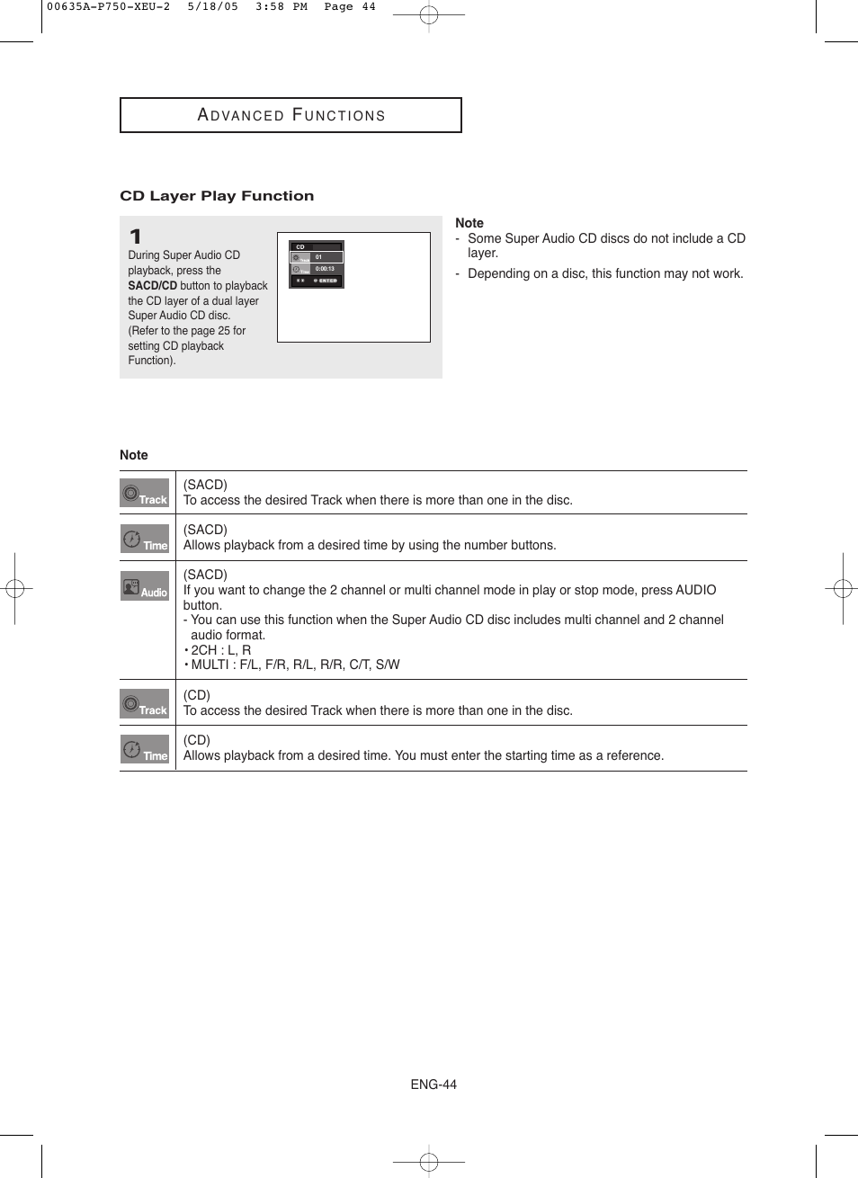 Samsung DVD-P750 User Manual | Page 44 / 76