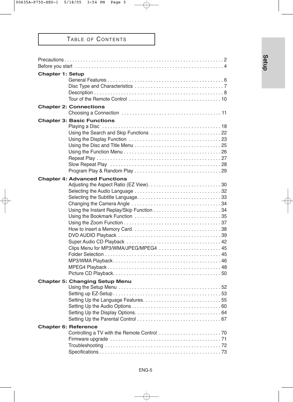 Samsung DVD-P750 User Manual | Page 5 / 76