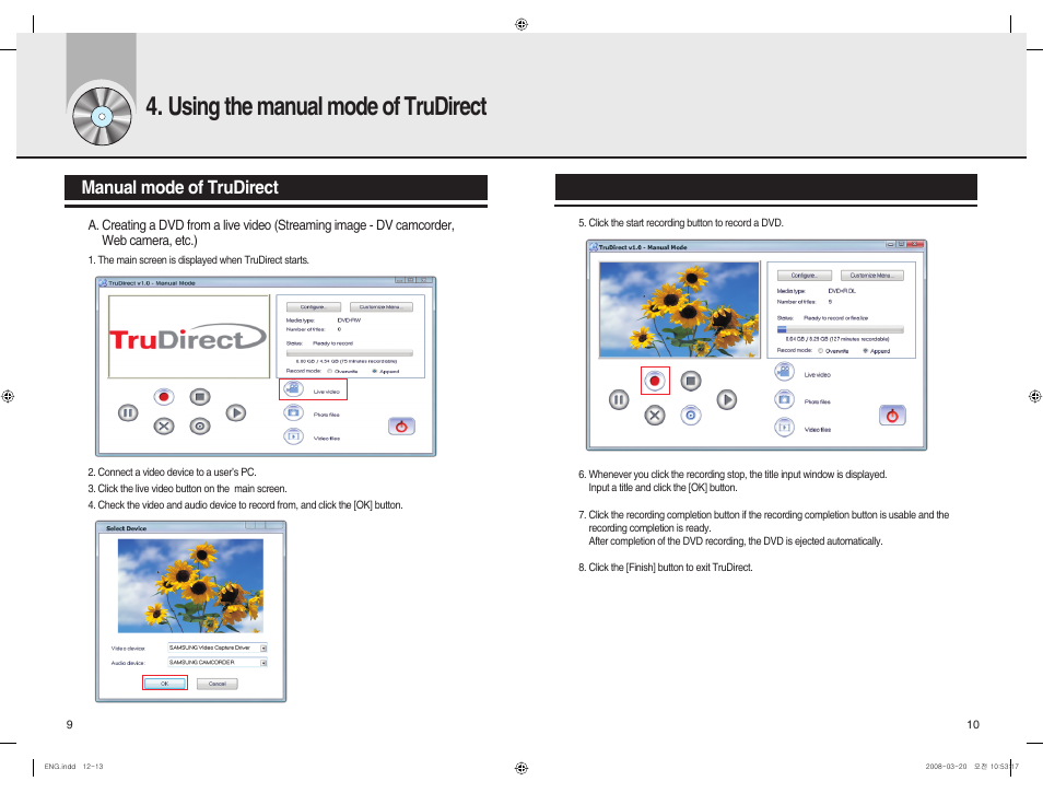 Using the manual mode of trudirect, Manual mode of trudirect | Samsung TruDirect BG68-01526A User Manual | Page 7 / 9