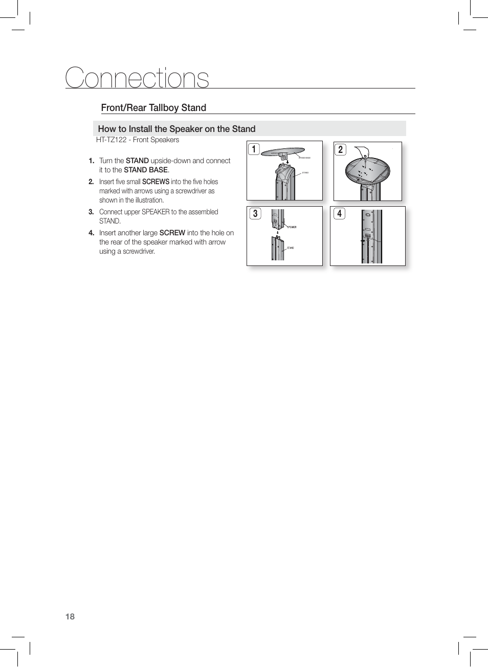 Connections | Samsung HT-Z120 User Manual | Page 19 / 61