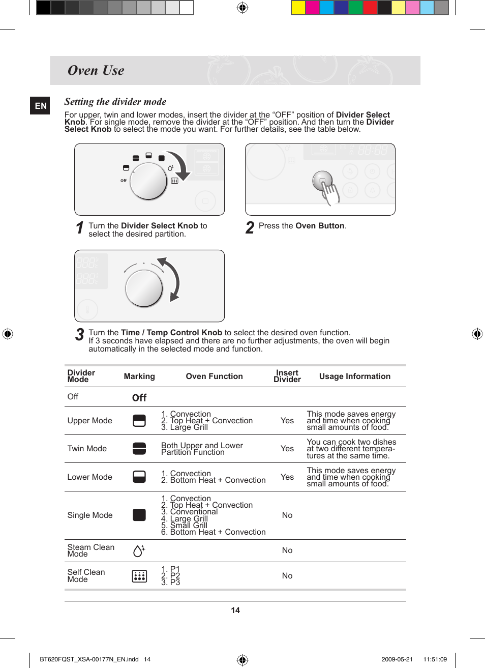 Oven use | Samsung BT62FQFST User Manual | Page 16 / 52